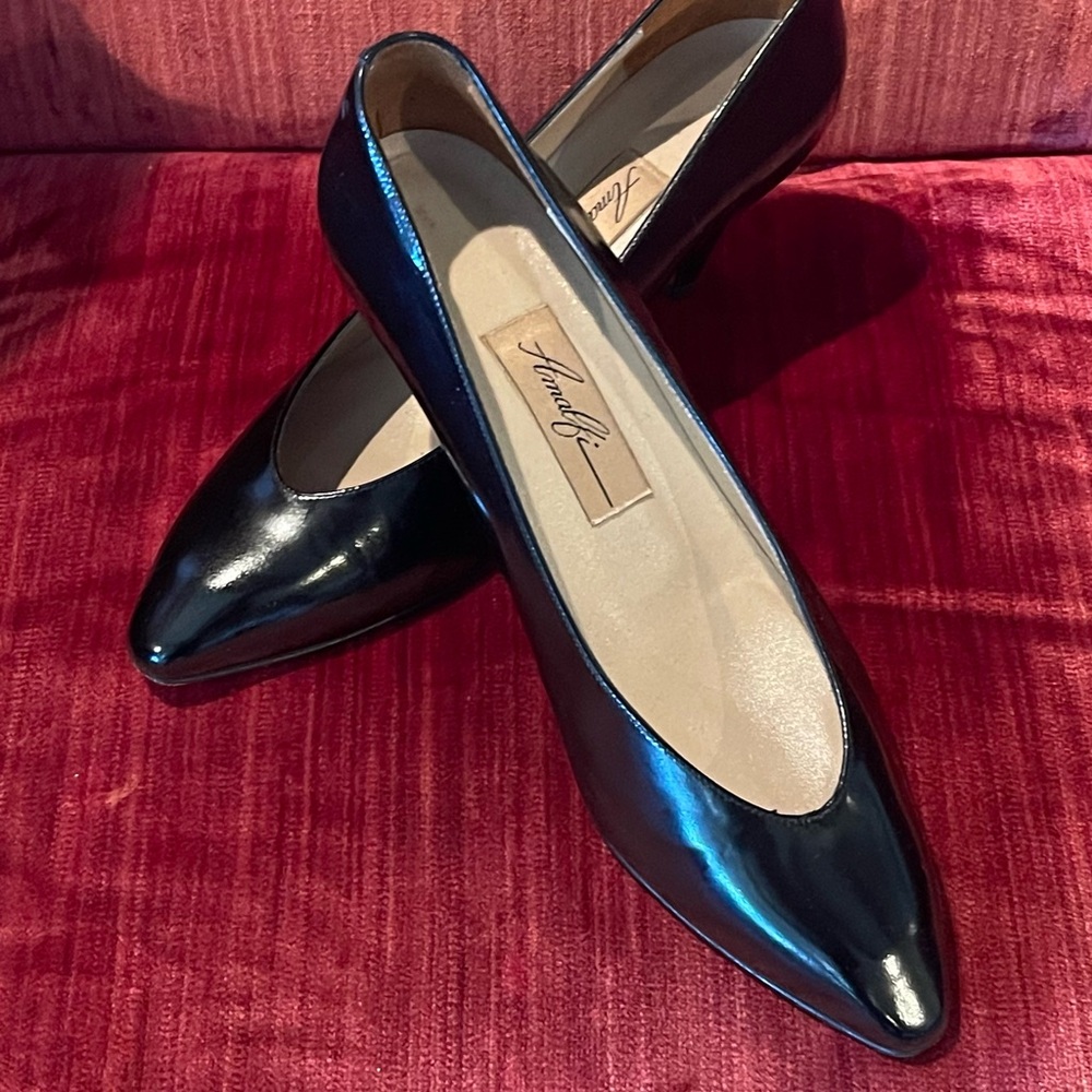 Amalfi Black Patent Leather Heels